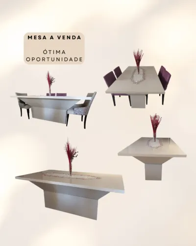 Mesa de Jantar Retangular em laca Off white 