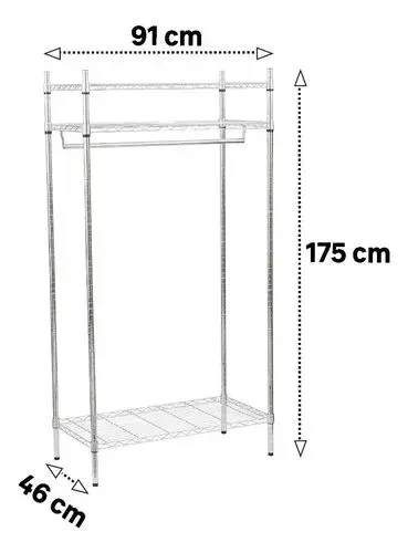 Arara de roupas cromada