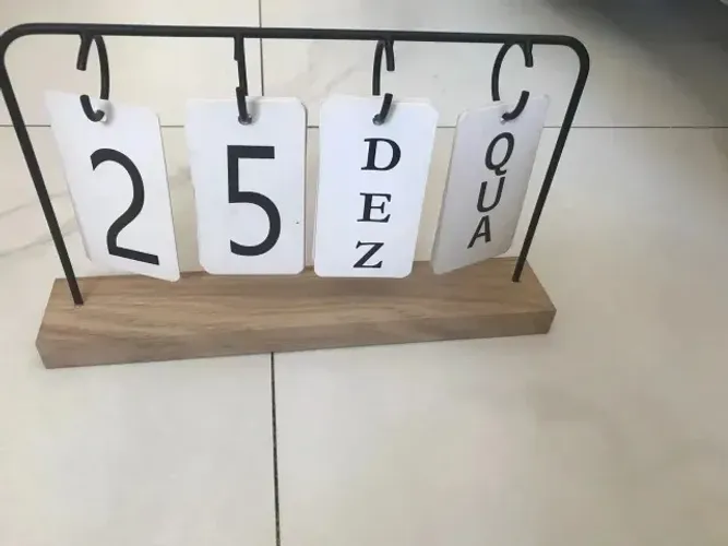 imperdível Calendário De Mesa Permanente Decorativo Decore sua casa com este lindo calen C