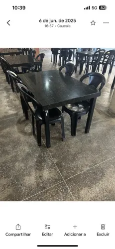 Mesa e cadeira para restaurante