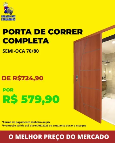 PORTA DE CORRER COMPLETA - Promoção! 