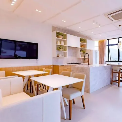 Apartamento mobiliado com Linda Vista mar na praia de Itapema