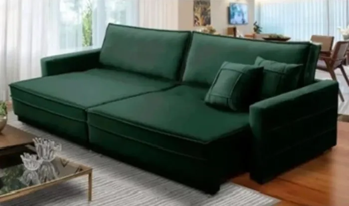 Sofá 2,4m verde esmeralda
