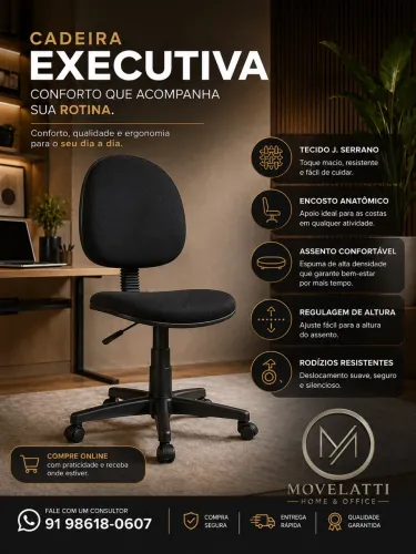 Cadeira executiva sem braço