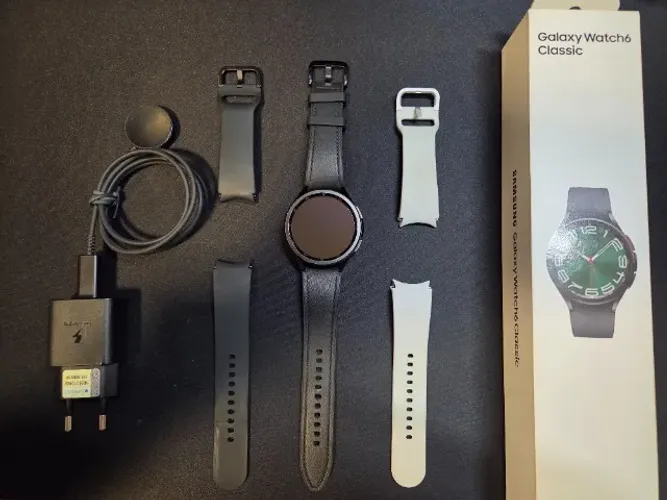 Samsung Galaxy Watch 6 Classic 47mm LTE (4G) - Coroa Giratória + Completo + 2 Pulseiras