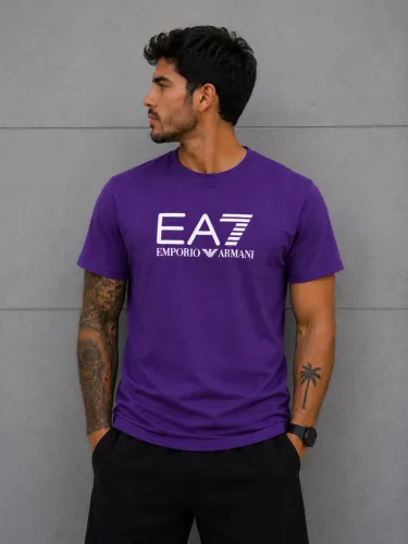 Camiseta Armani Roxa - Malha Peruana Casual Premium 30:1