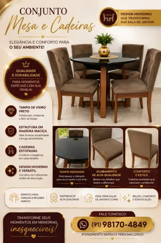 Conjunto de mesa MDF