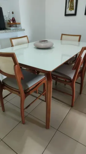 Jogo Mesa Luxo Madeira c/ 4 Cadeiras