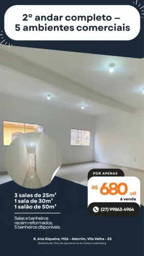 VENDO 5 salas comerciais 2° segundo andar vila velha