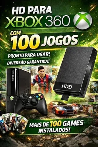 HD XBOX 360 COM MAIS DE 100 JOGOS