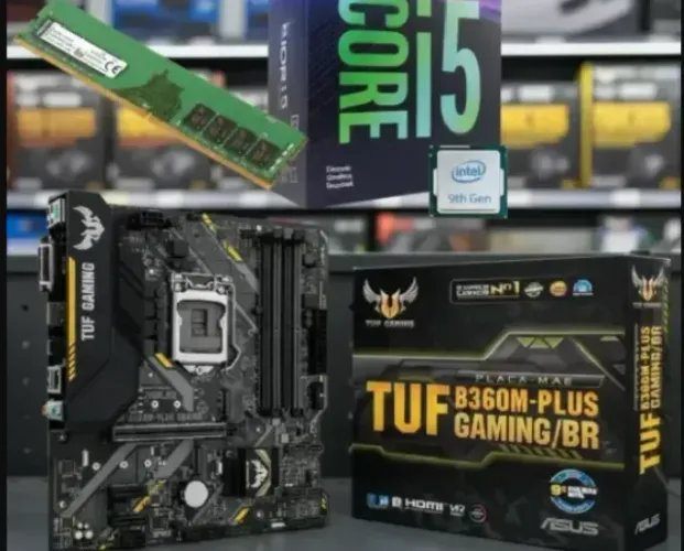 Kit Gamer TUF B360M Plus + CPU I5 9400F+memoria 8gb ddr4 2400