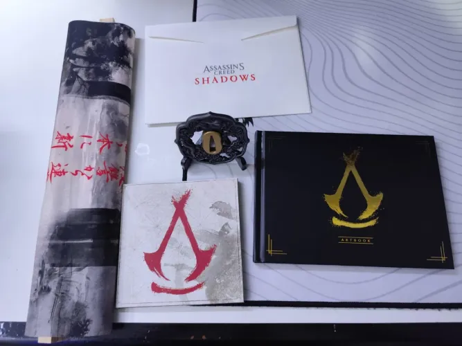Itens da edição de colecionador Assassins Creed shadows