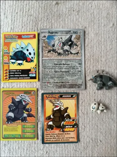 Colecionáveis Pokémon: Aron + Lairon e Cartas Pokémon