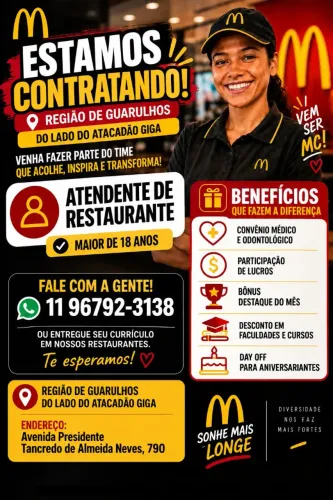 Vagas de emprego região Guarulhos