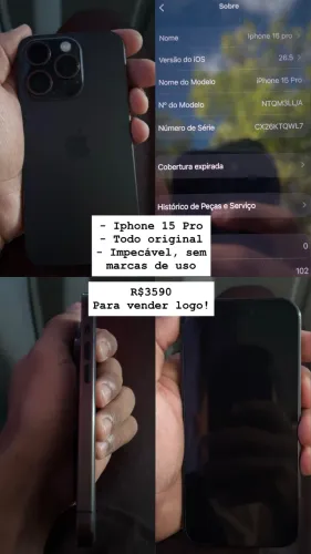 Iphone 15 Pro impecável 100% original