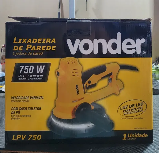 Lixadeira de parede Vonder com LED e coletor de pó - nunca usada
