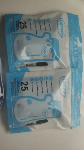Dois sacos de 25 unidades para Armazenar Leite Materno