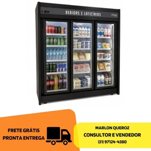Refrigerador de Bebidas 3 Portas Preto Polar