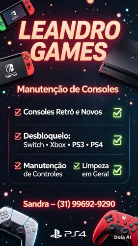 Leandro games assistência técnica de videogames retrô e atuais