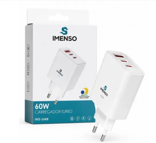 Carregador Turbo Imenso 60W - Carregamento Rápido