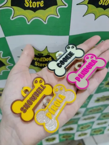Pingente de Identificação para Pets - Chaveiro Coleira Presente Brinde - NerdDog Store