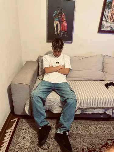 Calça baggy jeans azul