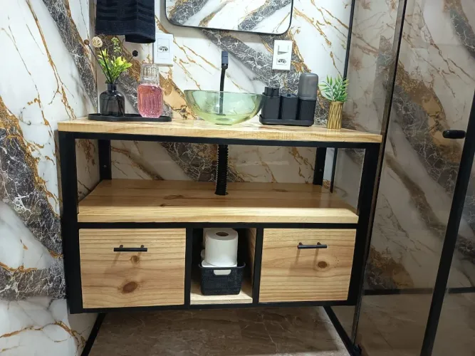 Bancada para banheiro estilo industrial