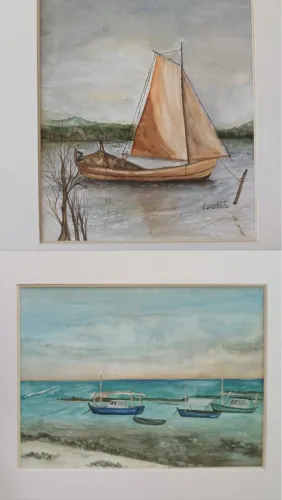 Venda das Aquarela sobre papel hanemuler 425g Dimensão 30x40cm com passepartout