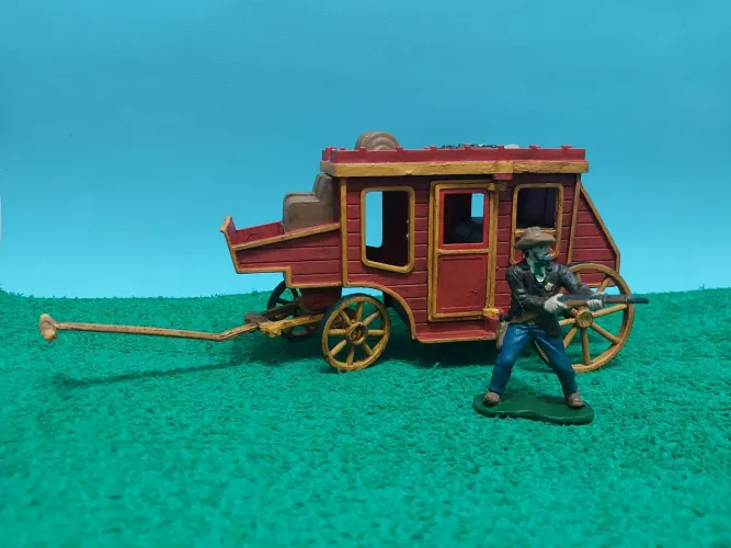 Carruagem e cowboy / Forte Apache