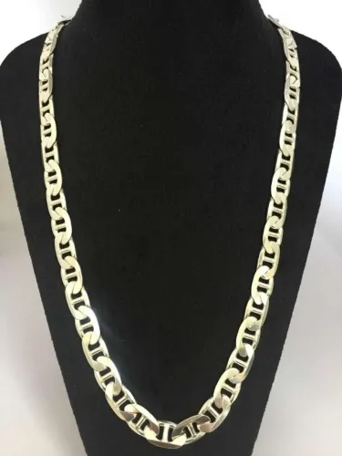 CORRENTE AG MASCULINA OITINHO 55CM 17X9,5MM PRATA