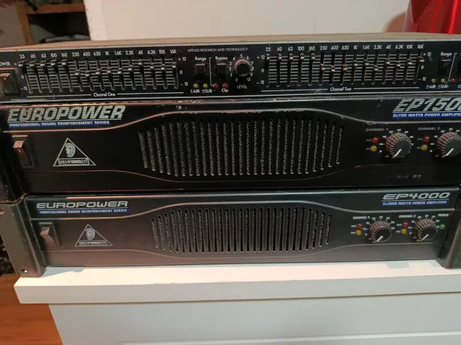 Behringer EP400, ep1500 e equalizador 