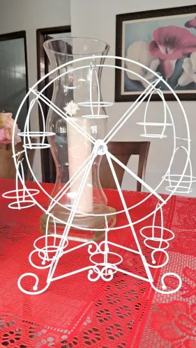 Roda gigante de metal para decoração de doces de festa