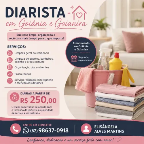 Serviço de diarista e passadeira 
