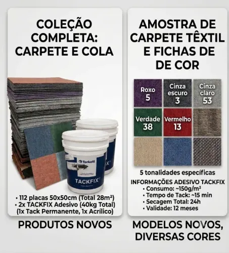 Carpete Modular Tarkett Novo na Caixa + Colas Tackfix e Globalfix.