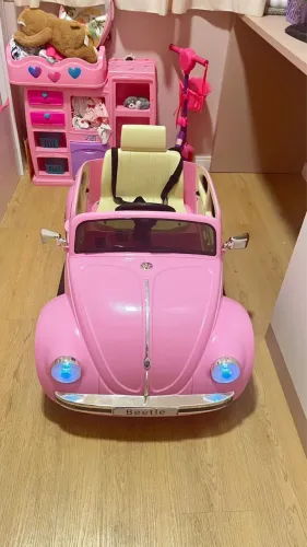 Full 4.2 (5) Carro Elétrico Infantil Rosa Volkswagen Beetle - Bel Fix 12V