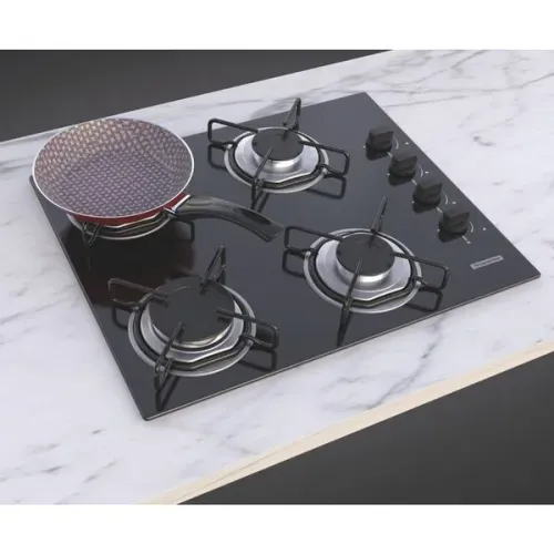 Cooktop Tramontina Brasil 4GG 55cm 4 Bocas a Gás em Vidro Temperado