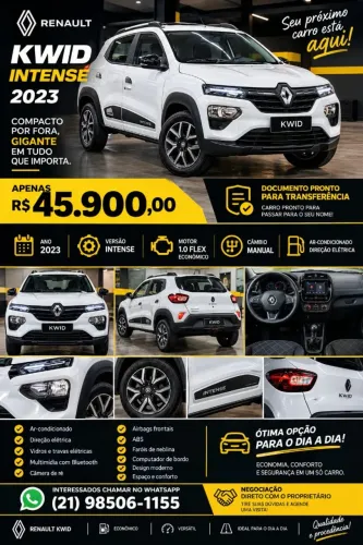 Renault Kwid Intense 1.0 Flex 12V 5P Mec. 2023