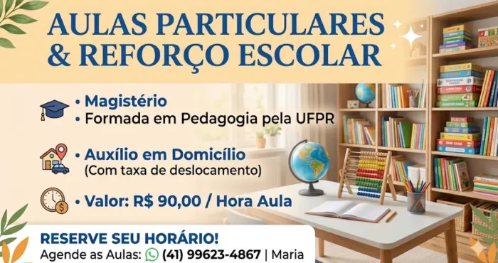 Professora aulas particulares - Em domicilio