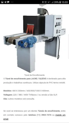 Túnel de encolhimento SLEEVE