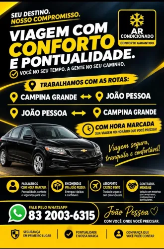 Campina grande a João pessoa com hora marcada