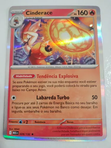Carta Pokémon Cinderace Holo 028/132 Original Copag