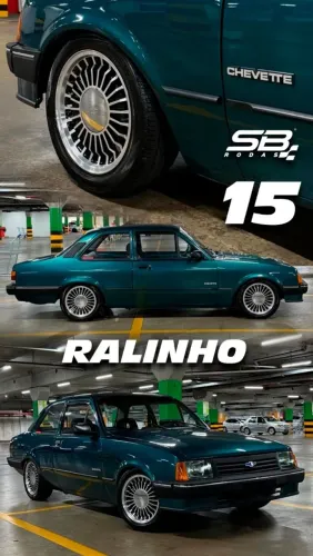 Rodas esportivas aro 15 Chevette Ralinho preta com diamantado 4x100 novas 