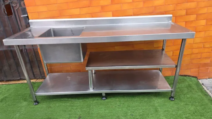 Bancada inox pia industrial prateleira