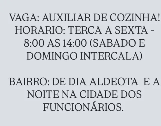 AUXILIAR DE COZINHA