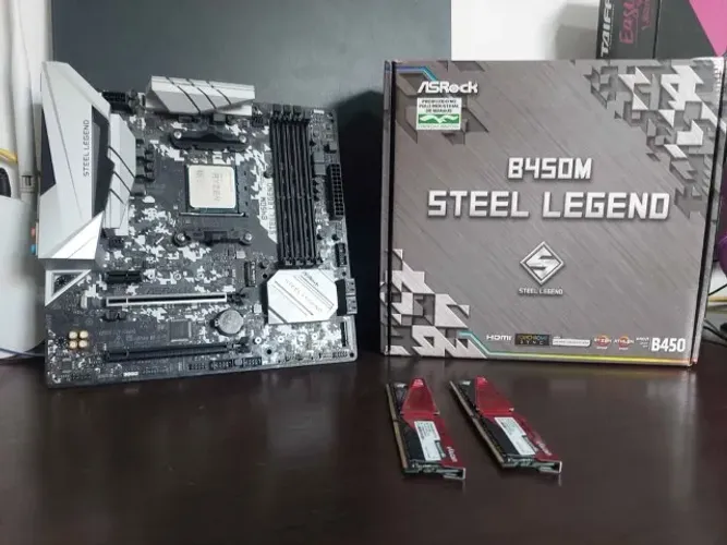 Kit Ryzen 5 5500 + 16GB DDR4 + Placa mãe Steel legend