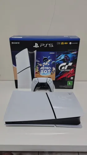 PS5 Slim Digital 1TB com 1 Controle, Excelente Estado, na Caixa