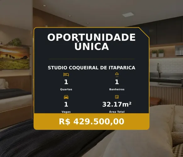 Incrível studio em Coqueiral de Itaparica, condomínio com piscina e coworking