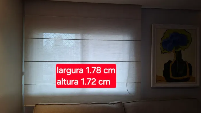 Persiana modelo Romana em linho bejeo