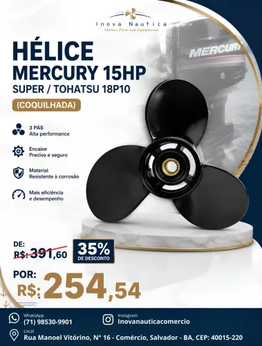 Hélice mercury 15HP super / Tohatsu 18P10
