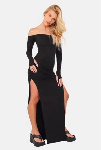 vestido preto liz longo fashion closet tamanho pp